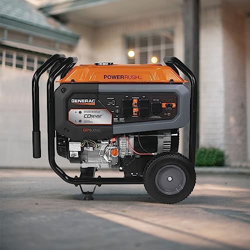 Generac 76864 GP8000E 8,000-Watt Portable Gas Generator - Powerful and Reliable Energy Solution