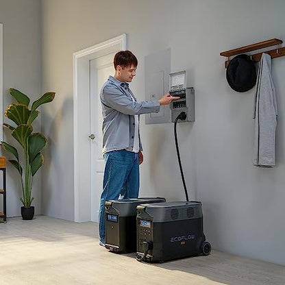 EF ECOFLOW 120V Home Battery Backup: 3600Wh Portable Power Station DELTA Pro with Transfer Switch+Adapter Cord