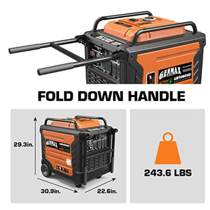 GENMAX Portable Inverter Generator, 9000W Super Quiet Gas Propane Powered Engine with Parallel Capability