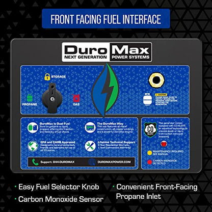 DuroMax XP13000HX Dual Fuel Portable Generator - 13000 Watt Gas or Propane Powered