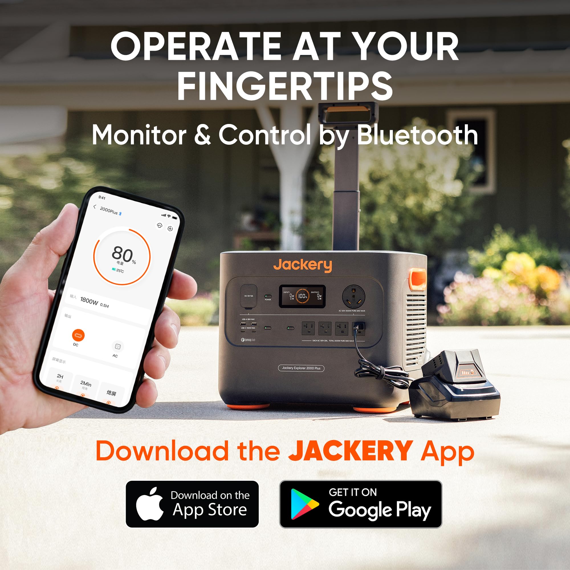 Jackery Portable Power Station Explorer 2000 Plus, Solar Generator with 2042Wh LiFePO4 Battery 3000W Output